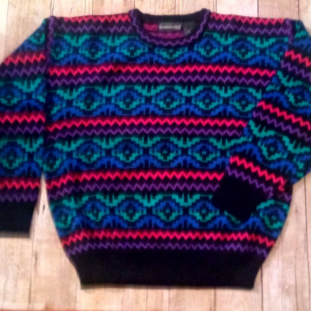 Edelweiss Vintage Skiwear Multi-color Sweater Lrg